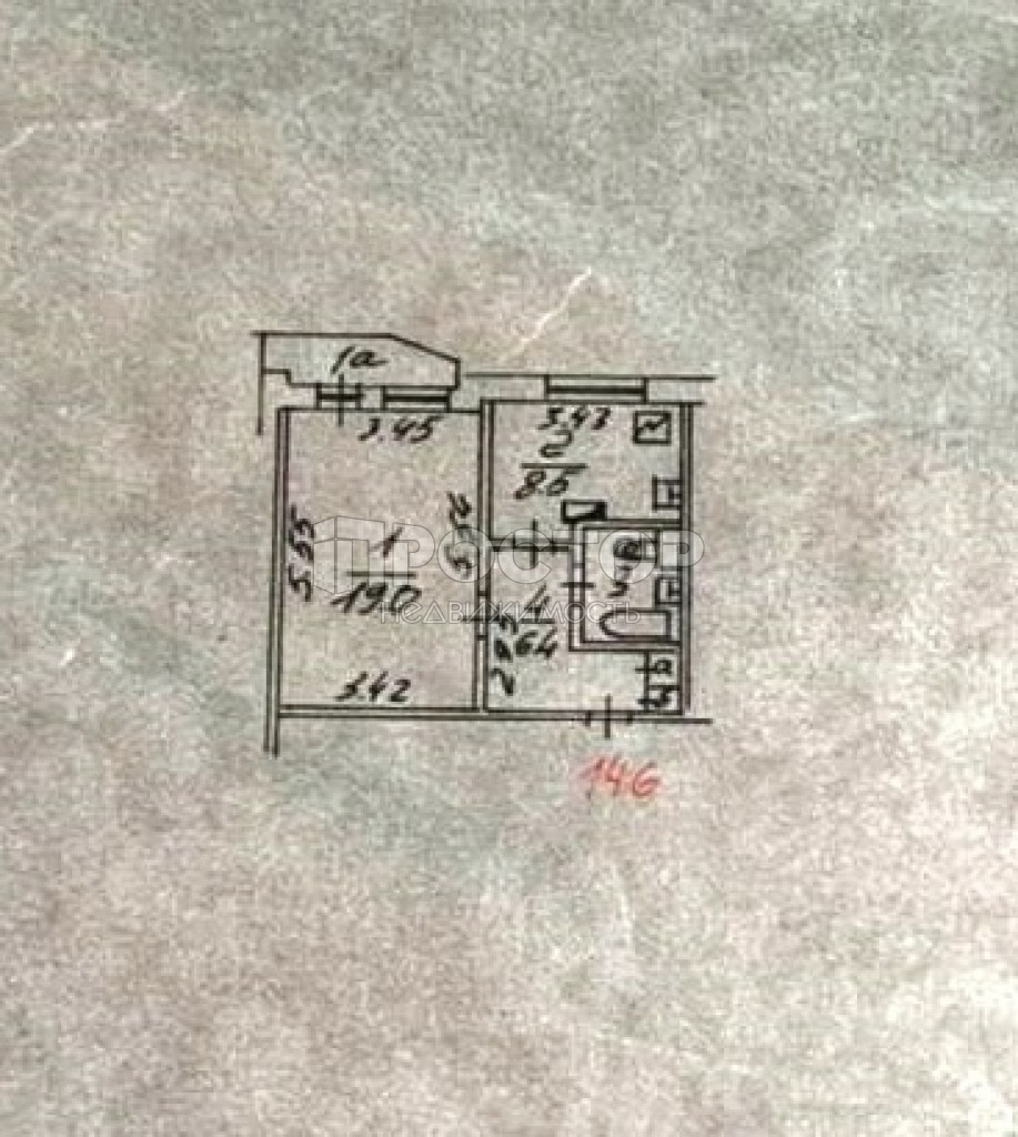 1-комнатная квартира, 39 м² - фото 21