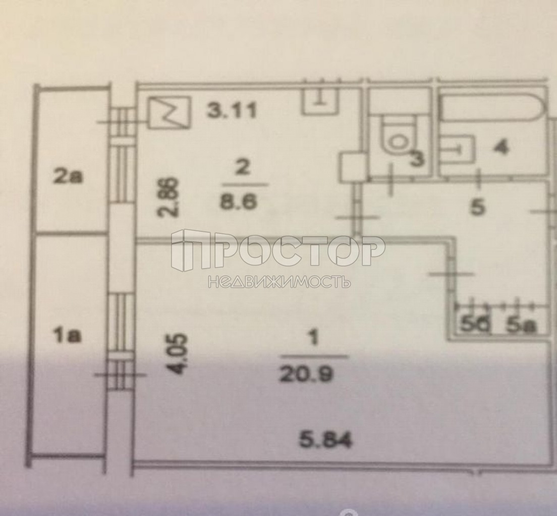 1-комнатная квартира, 38.9 м² - фото 11