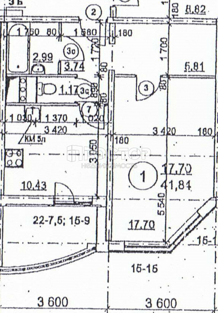 1-комнатная квартира, 47 м² - фото 17