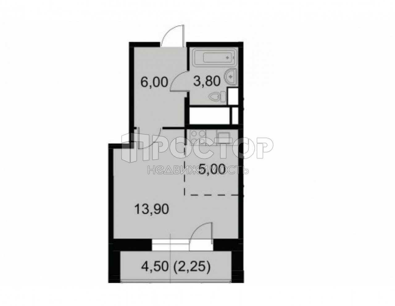 Студия, 30.95 м² - фото 3