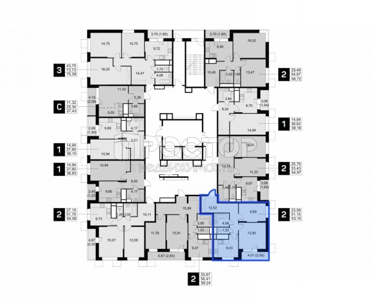 2-комнатная квартира, 53.15 м² - фото 4