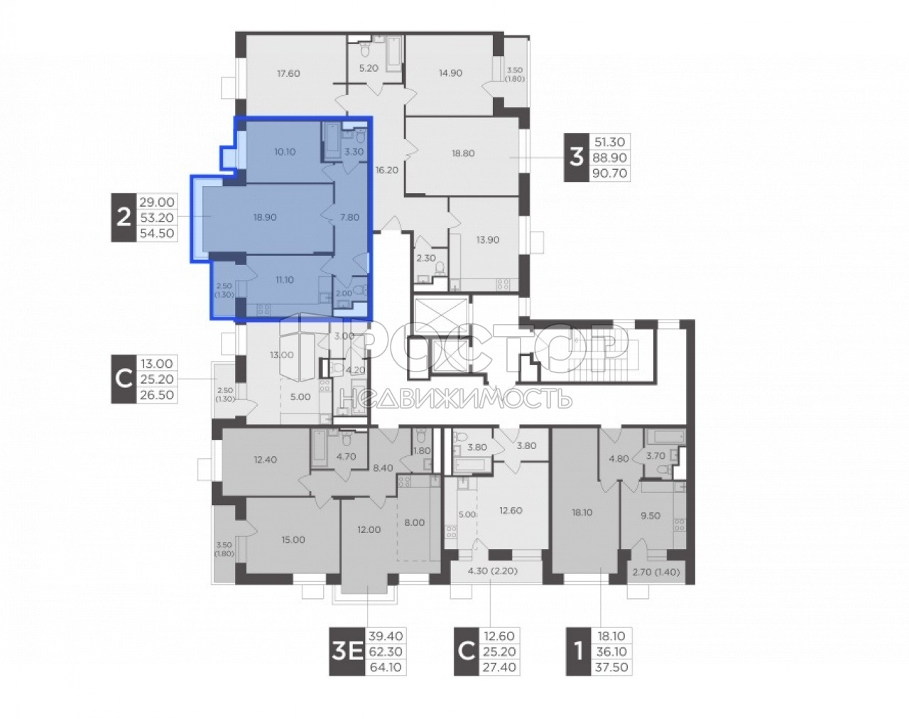 2-комнатная квартира, 54.5 м² - фото 4