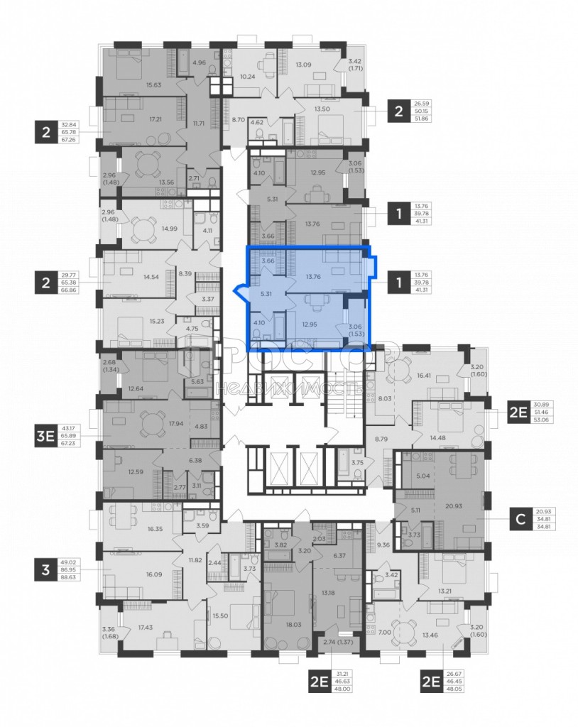 1-комнатная квартира, 41.31 м² - фото 4
