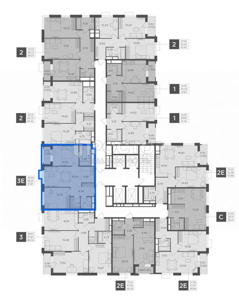 3-комнатная квартира, 67.61 м² - фото 4