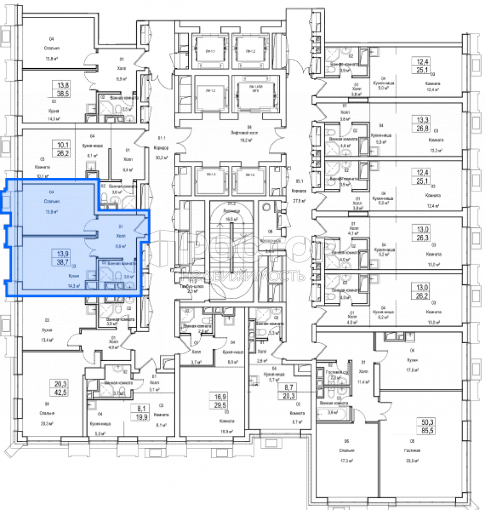 1-комнатная квартира, 38.7 м² - фото 4