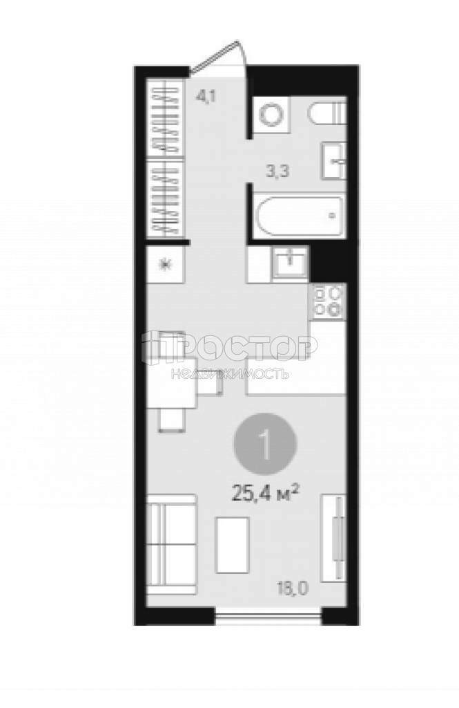 2-комнатная квартира, 40.2 м² - фото 6