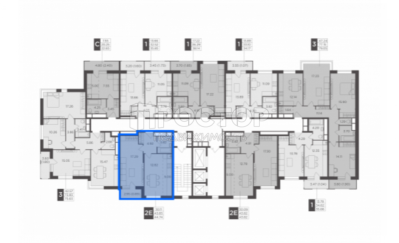 2-комнатная квартира, 44.74 м² - фото 3