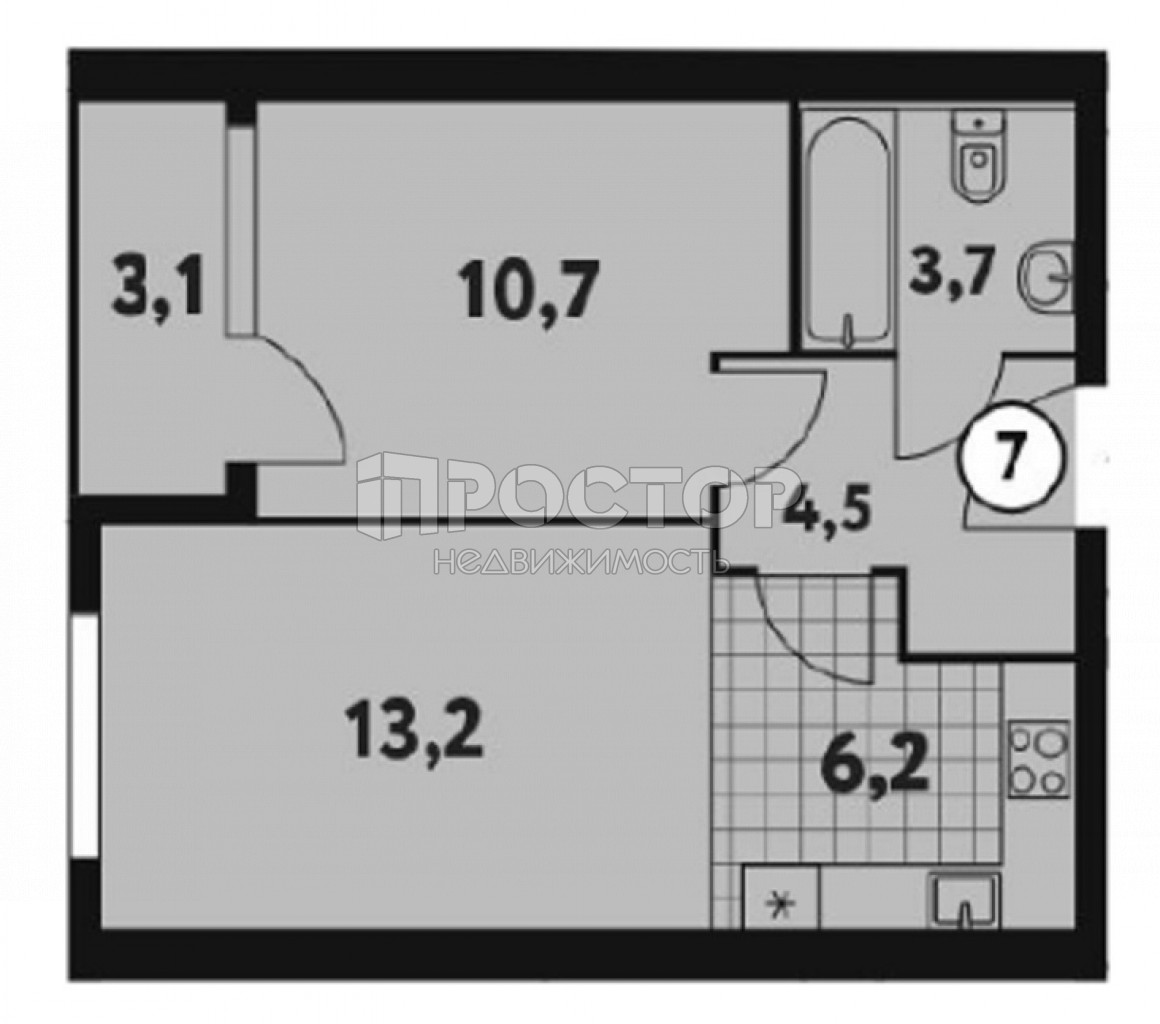 2-комнатная квартира, 39.9 м² - фото 6