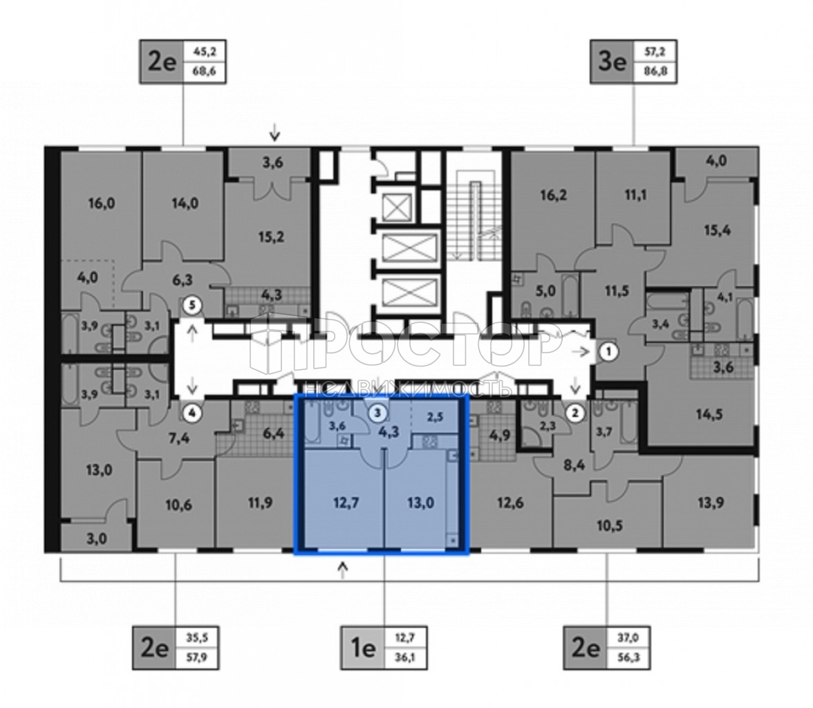 1-комнатная квартира, 36.1 м² - фото 6