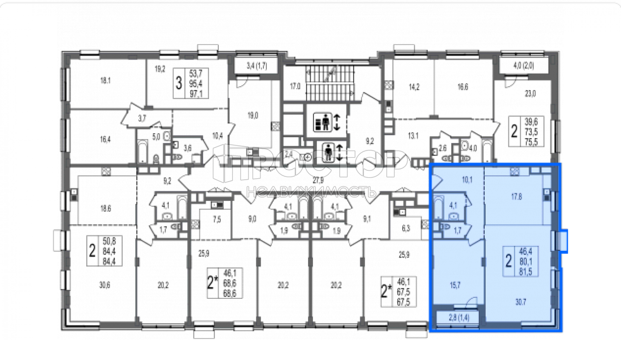 2-комнатная квартира, 81.5 м² - фото 4