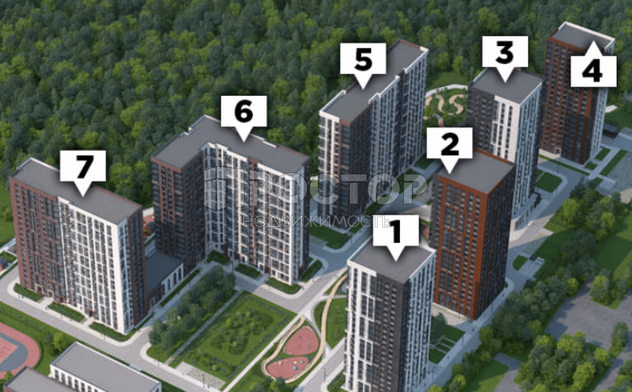 2-комнатная квартира, 42.81 м² - фото 2