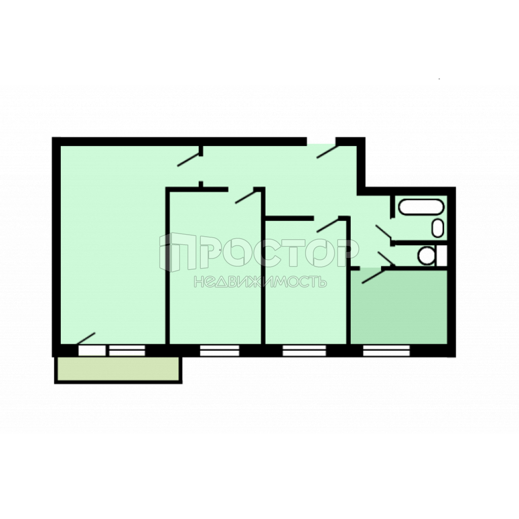 3-комнатная квартира, 58 м² - фото 17