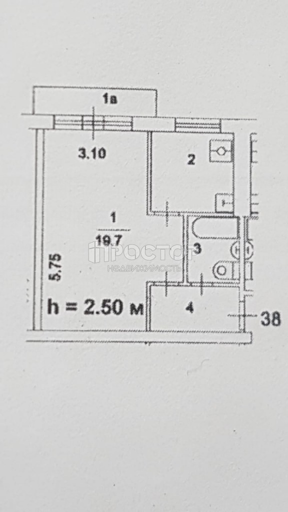 1-комнатная квартира, 31.6 м² - фото 14