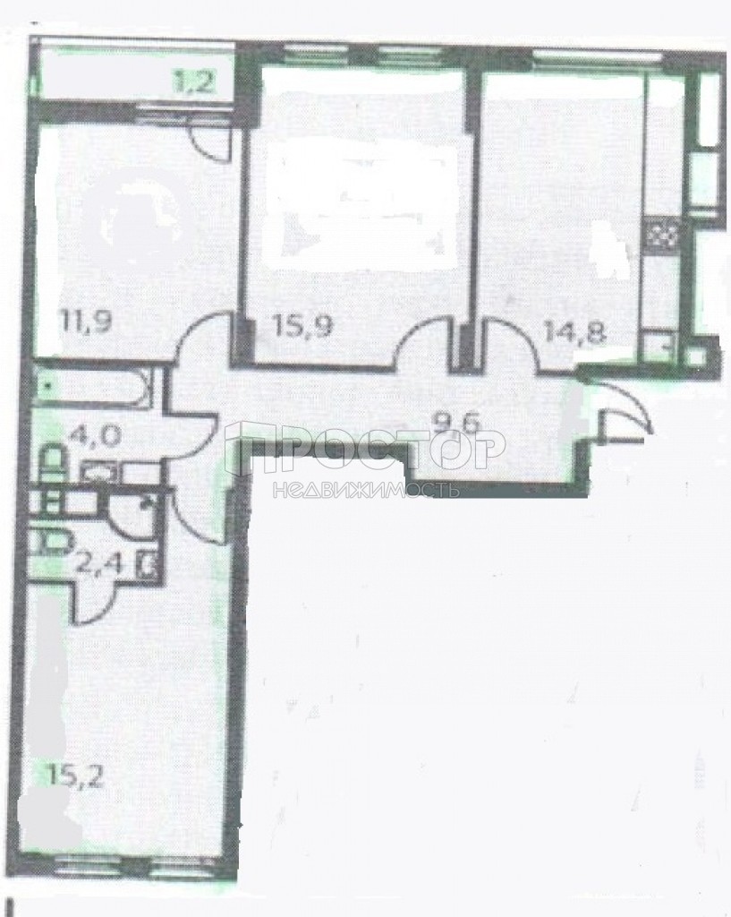 3-комнатная квартира, 76.2 м² - фото 6