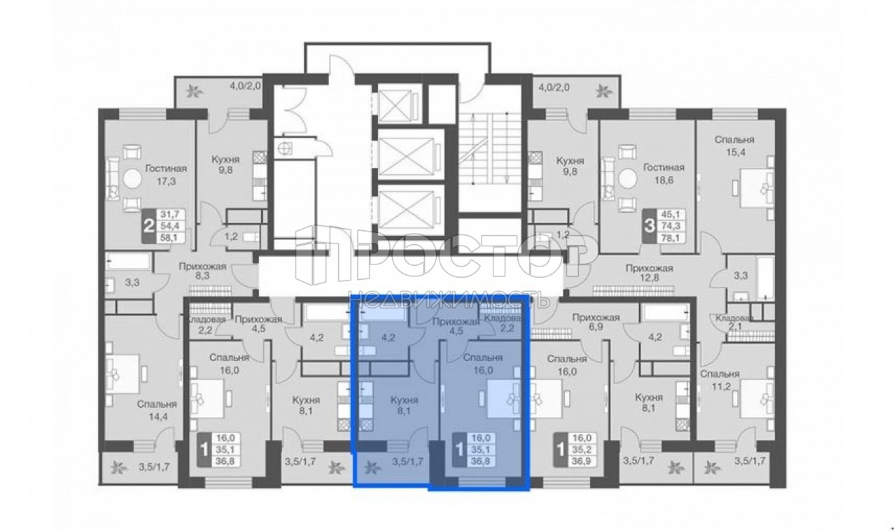 1-комнатная квартира, 36.7 м² - фото 5