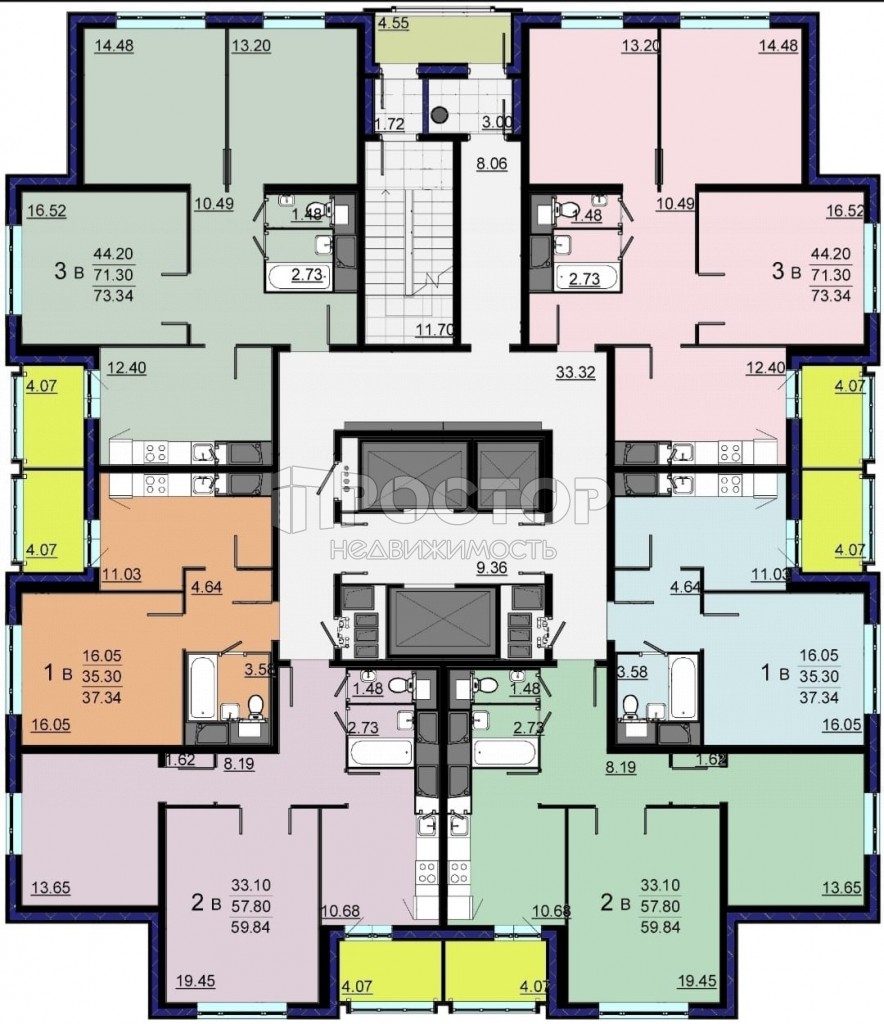 3-комнатная квартира, 71.3 м² - фото 11