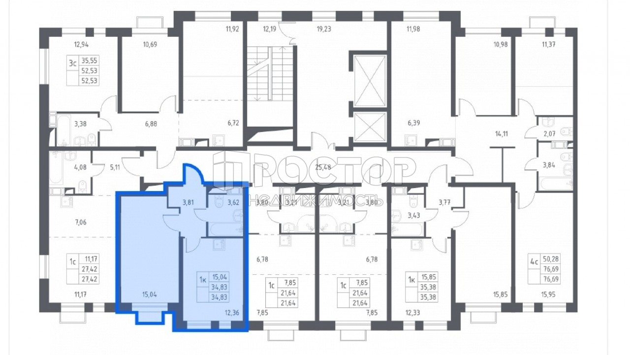 1-комнатная квартира, 34.83 м² - фото 8