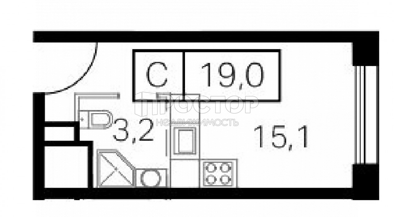 Студия, 19 м² - фото 5