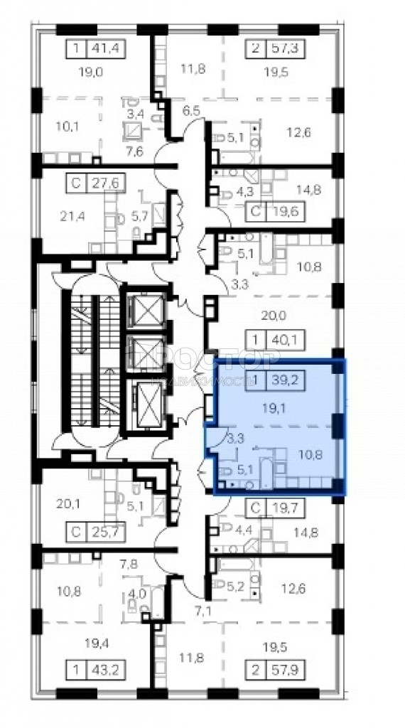 1-комнатная квартира, 39.2 м² - фото 6