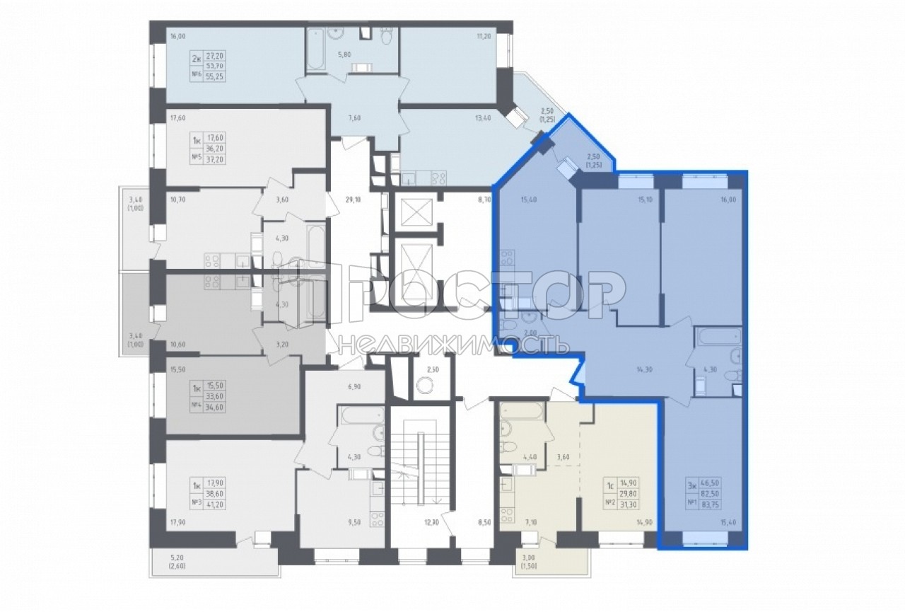 3-комнатная квартира, 83.75 м² - фото 4