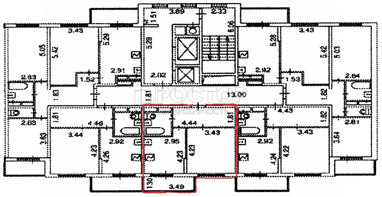 1-комнатная квартира, 40 м² - фото 11