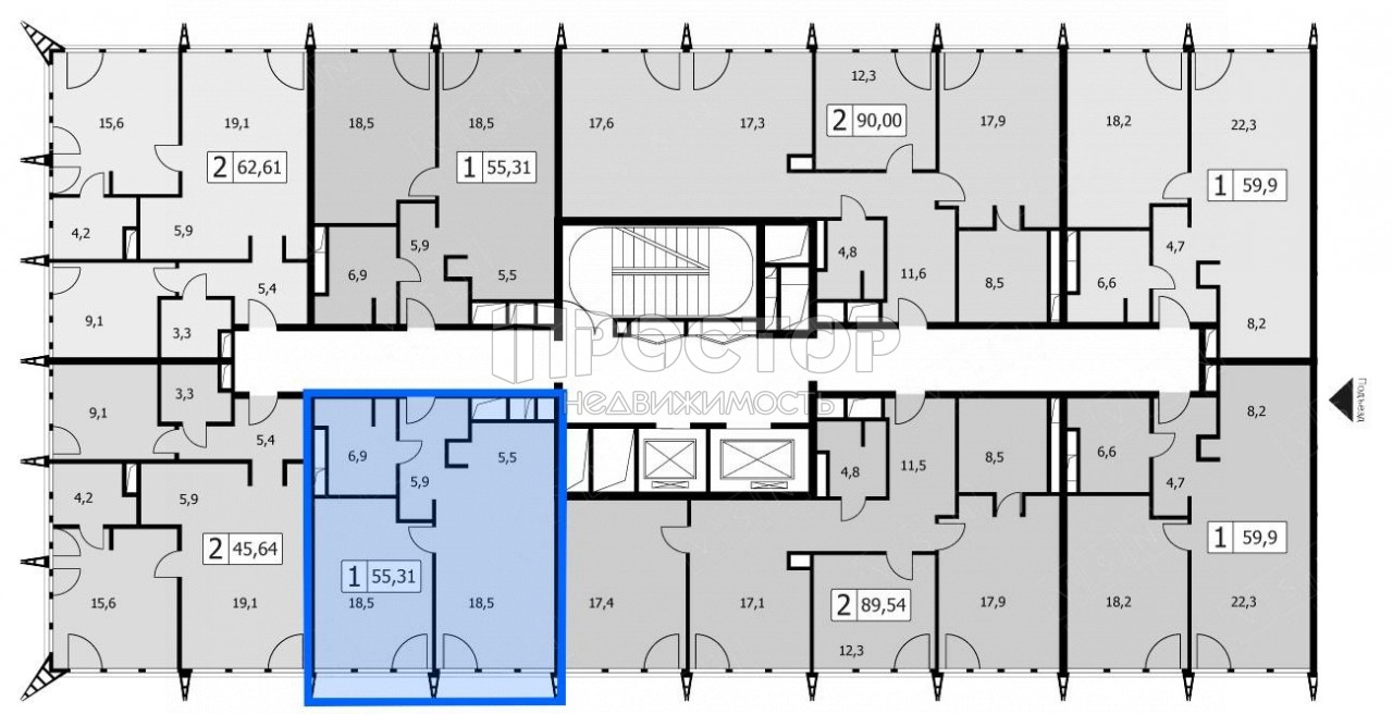 2-комнатная квартира, 52.4 м² - фото 9