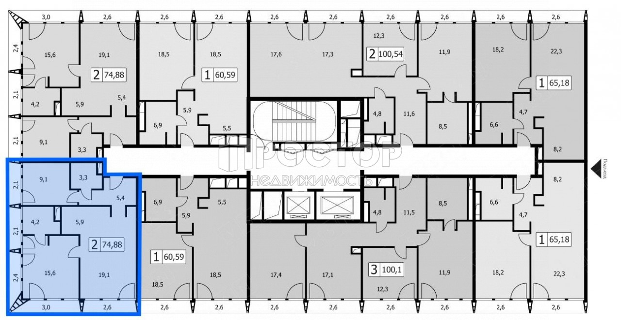 3-комнатная квартира, 71.9 м² - фото 7