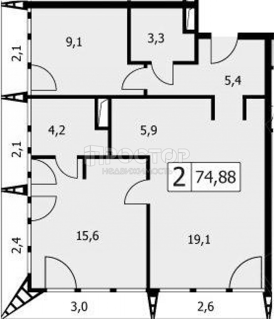 3-комнатная квартира, 71.9 м² - фото 6