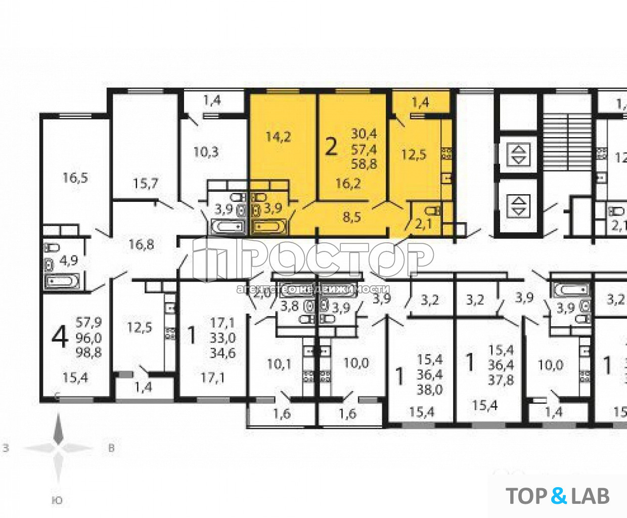2-комнатная квартира, 60 м² - фото 5