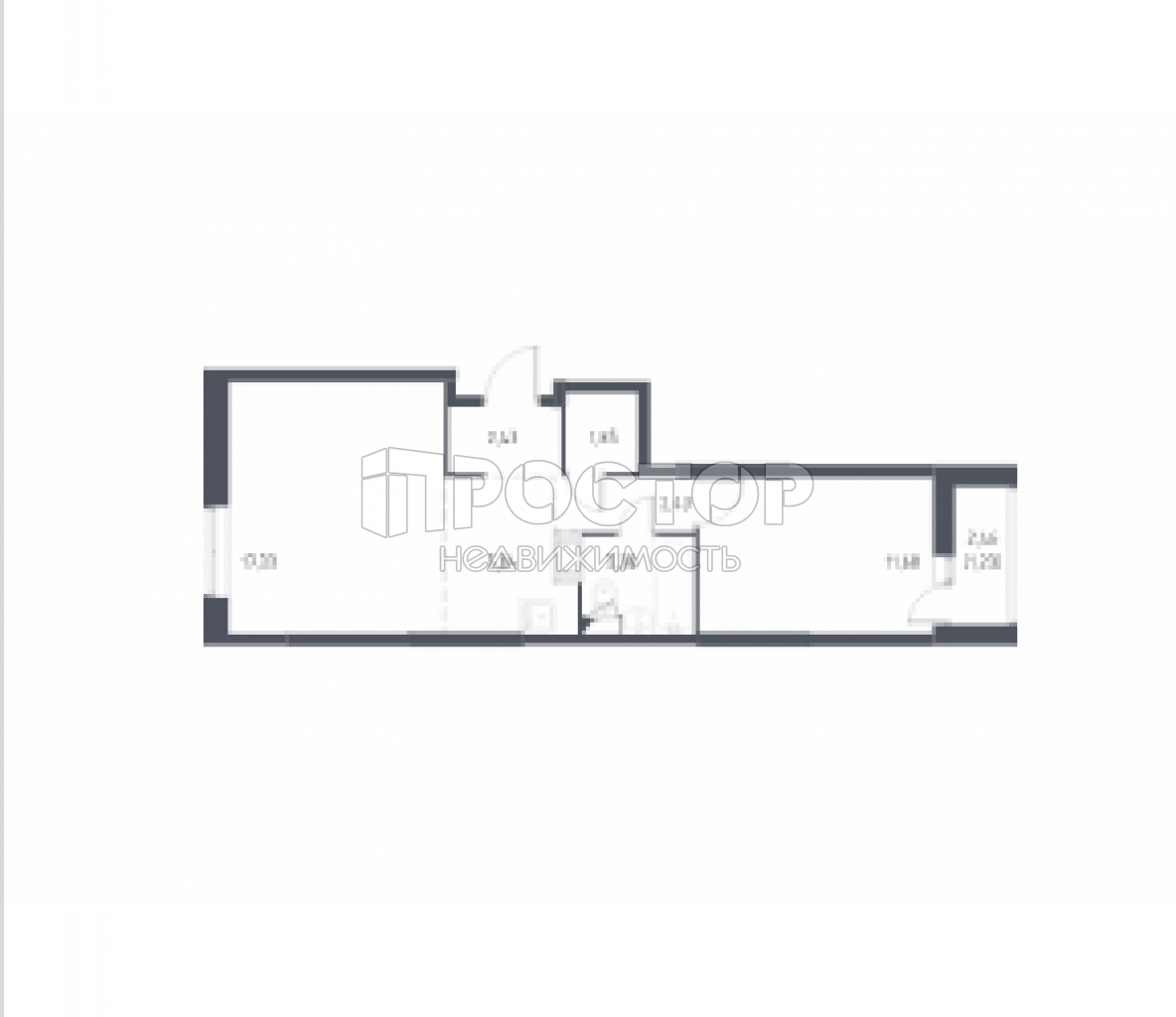 2-комнатная квартира, 54.8 м² - фото 3