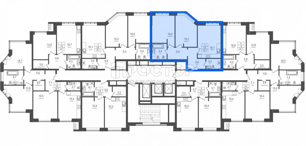 3-комнатная квартира, 70.1 м² - фото 3