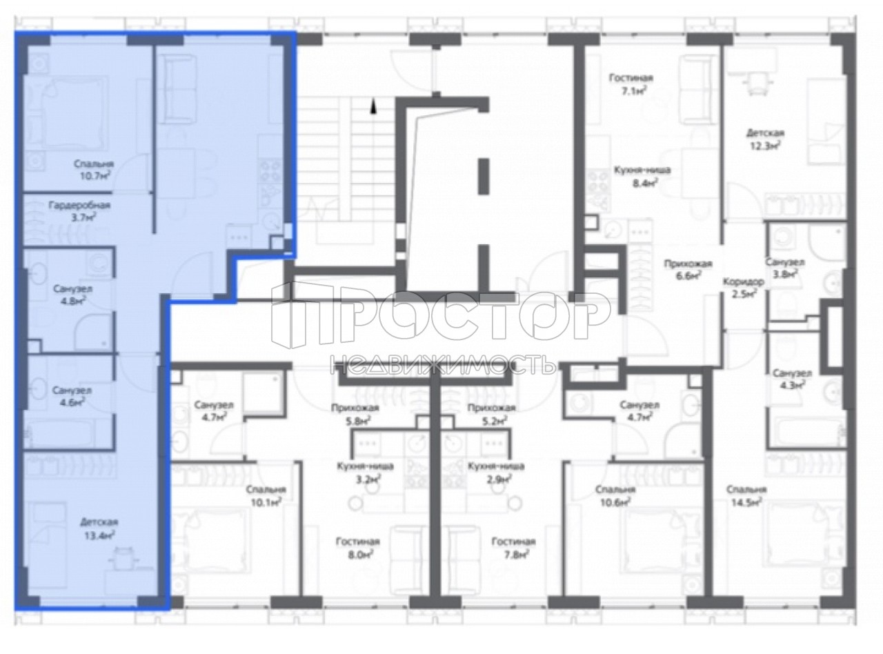 2-комнатная квартира, 56.3 м² - фото 3