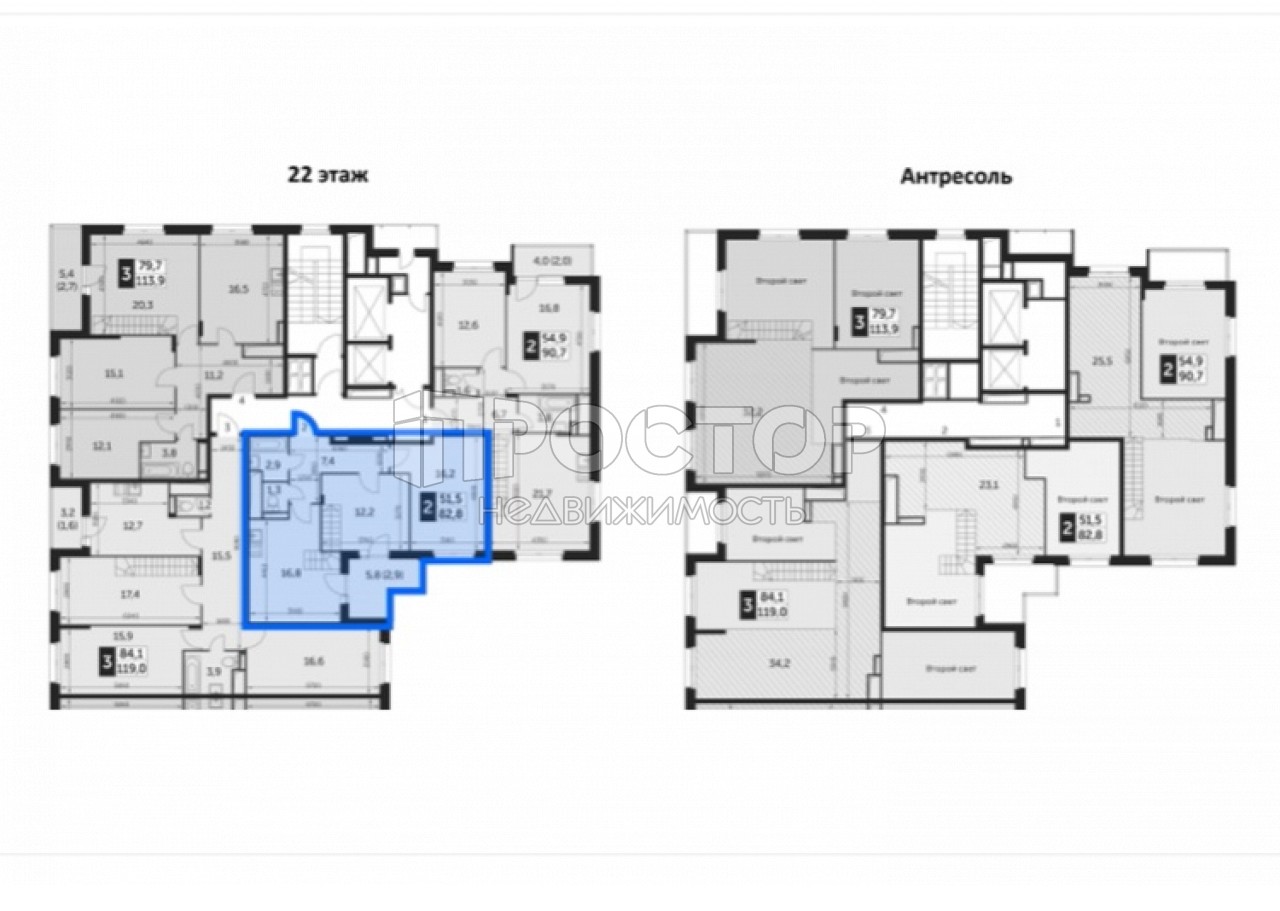 3-комнатная квартира, 82.8 м² - фото 3