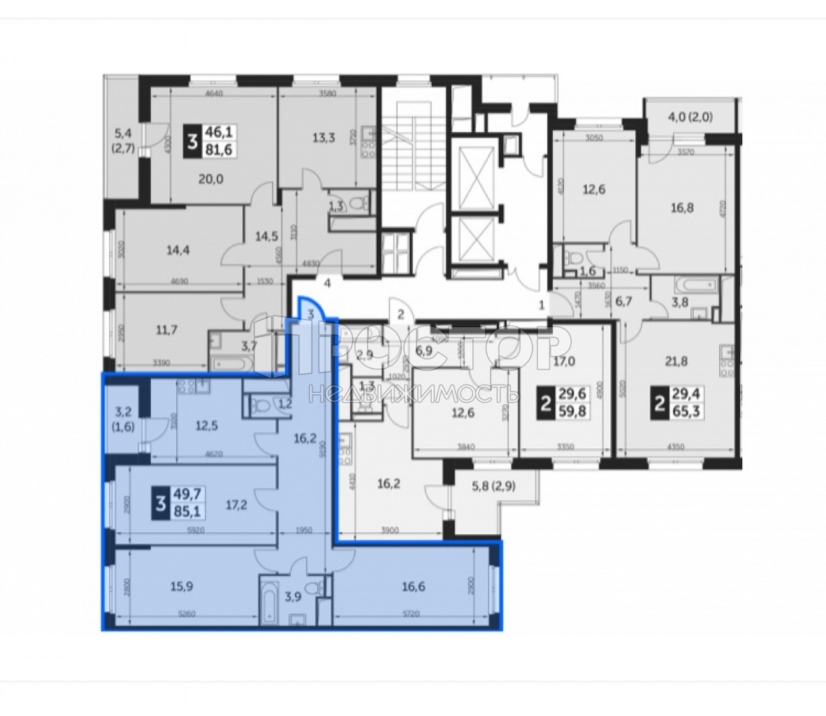 3-комнатная квартира, 85.1 м² - фото 3