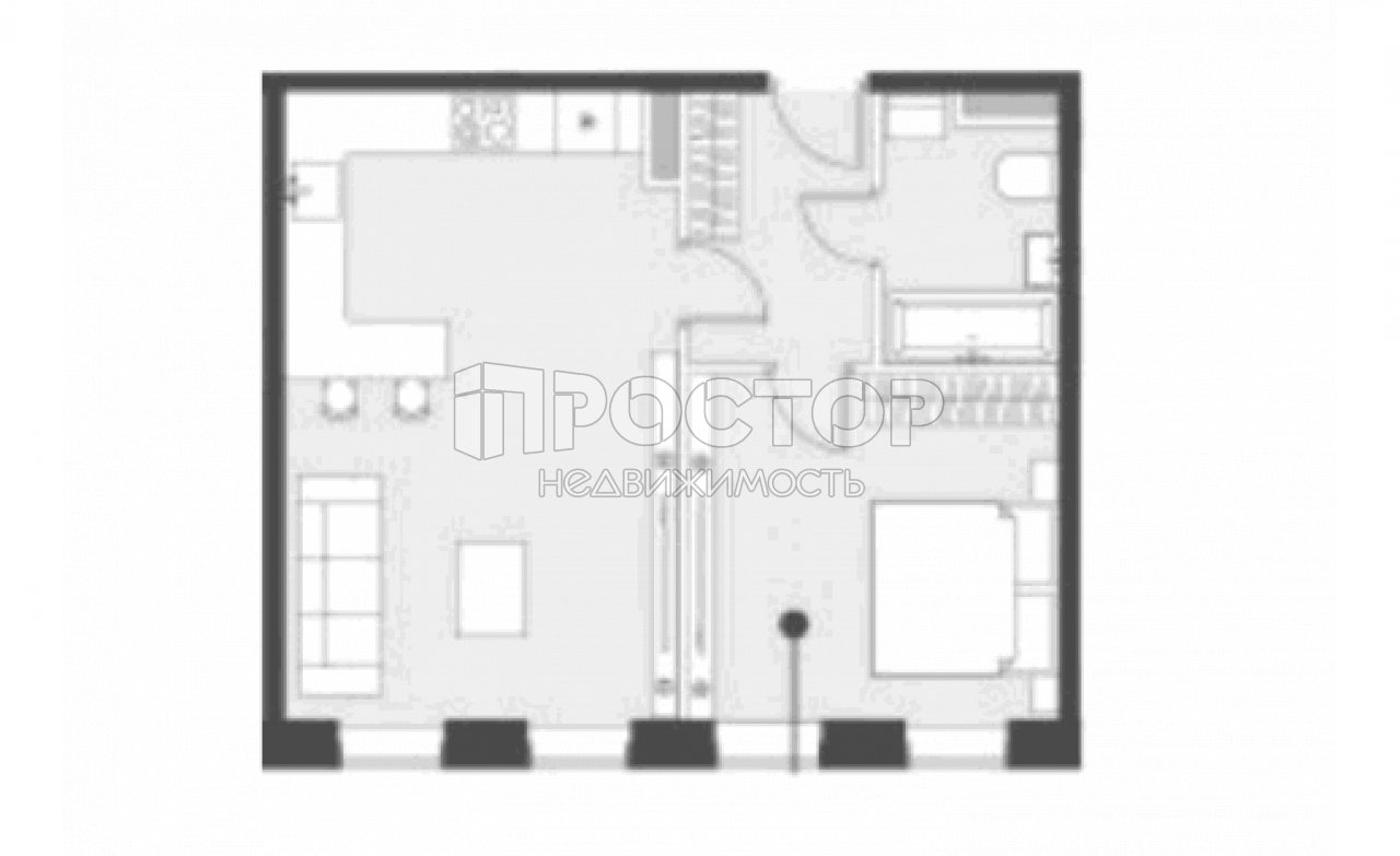 Студия, 45.2 м² - фото 2