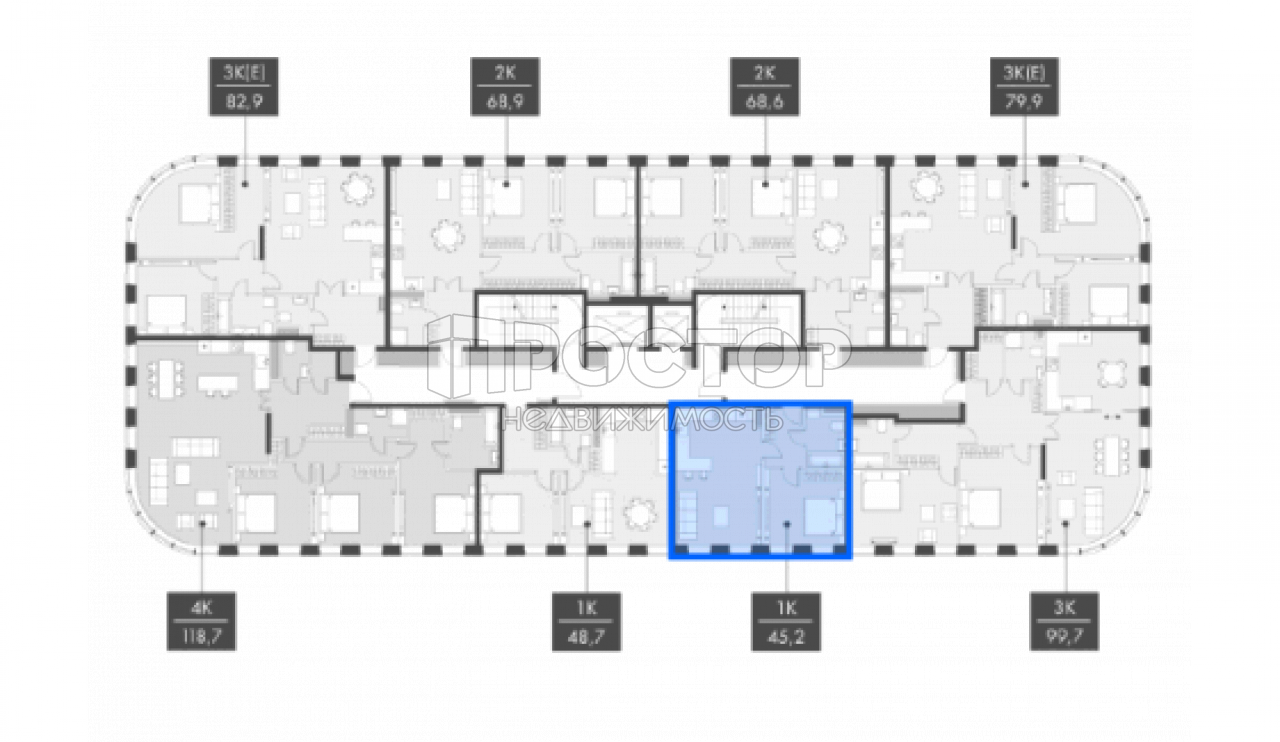 Студия, 45.2 м² - фото 3