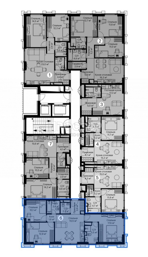 3-комнатная квартира, 76.4 м² - фото 3