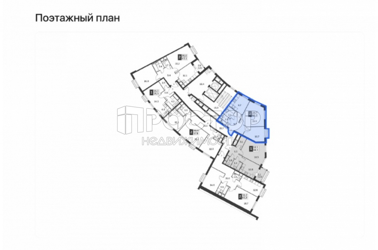 2-комнатная квартира, 54.3 м² - фото 3