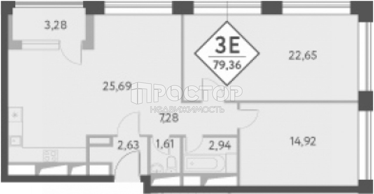 3-комнатная квартира, 80 м² - фото 8