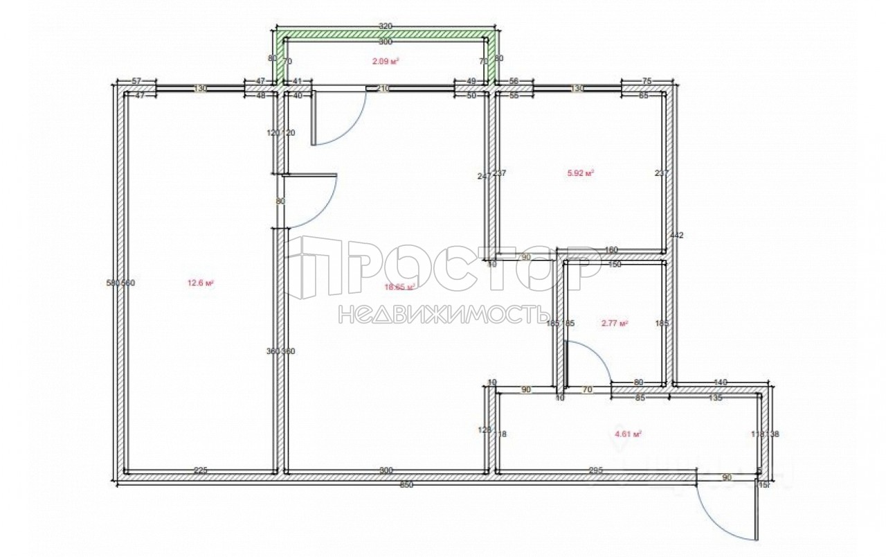 2-комнатная квартира, 45 м² - фото 10