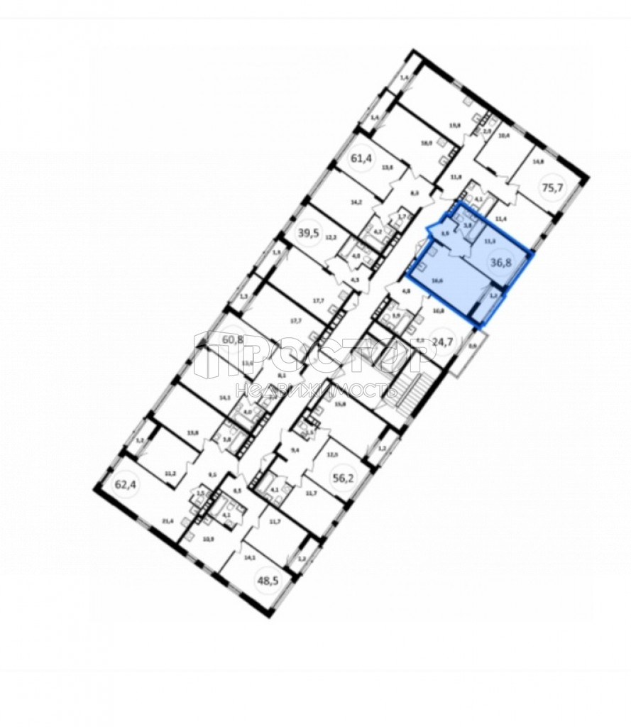 2-комнатная квартира, 36.8 м² - фото 3