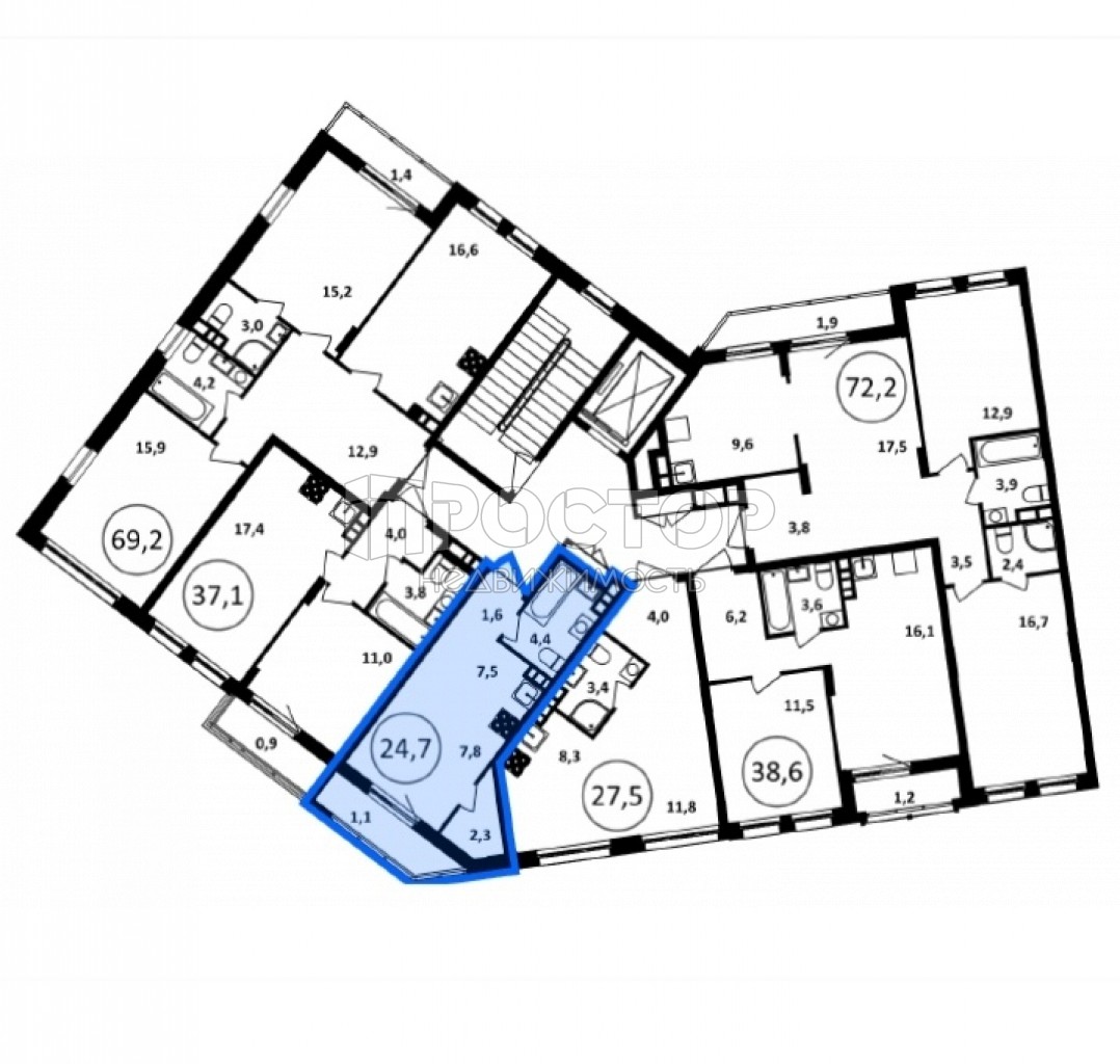 Студия, 24.7 м² - фото 3