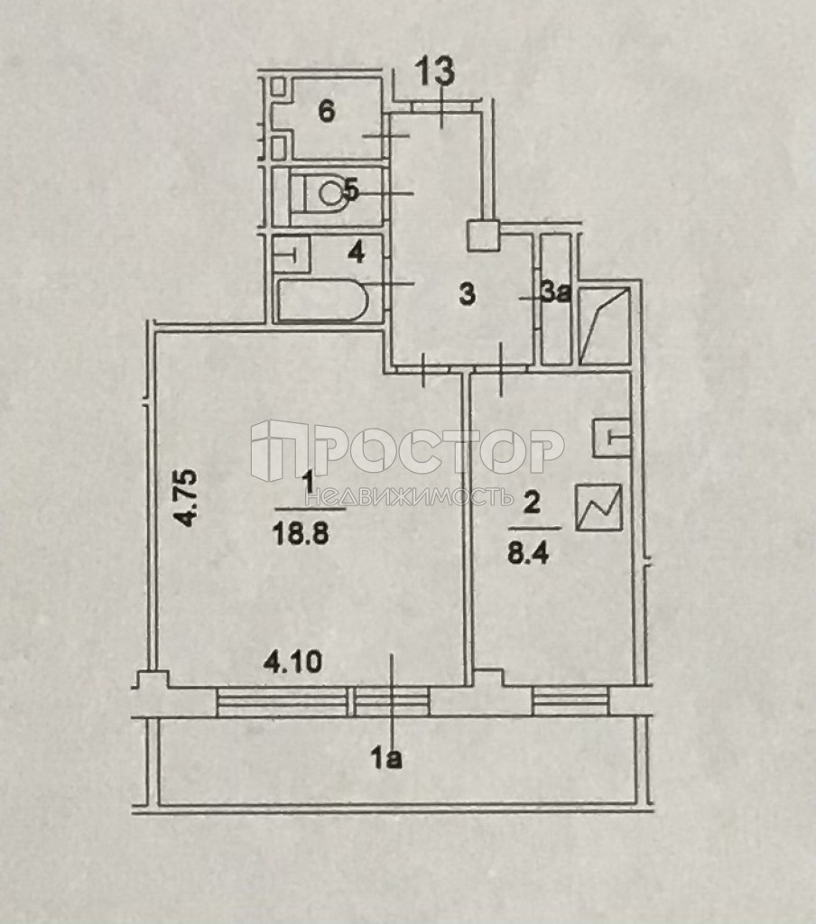 1-комнатная квартира, 37.7 м² - фото 10