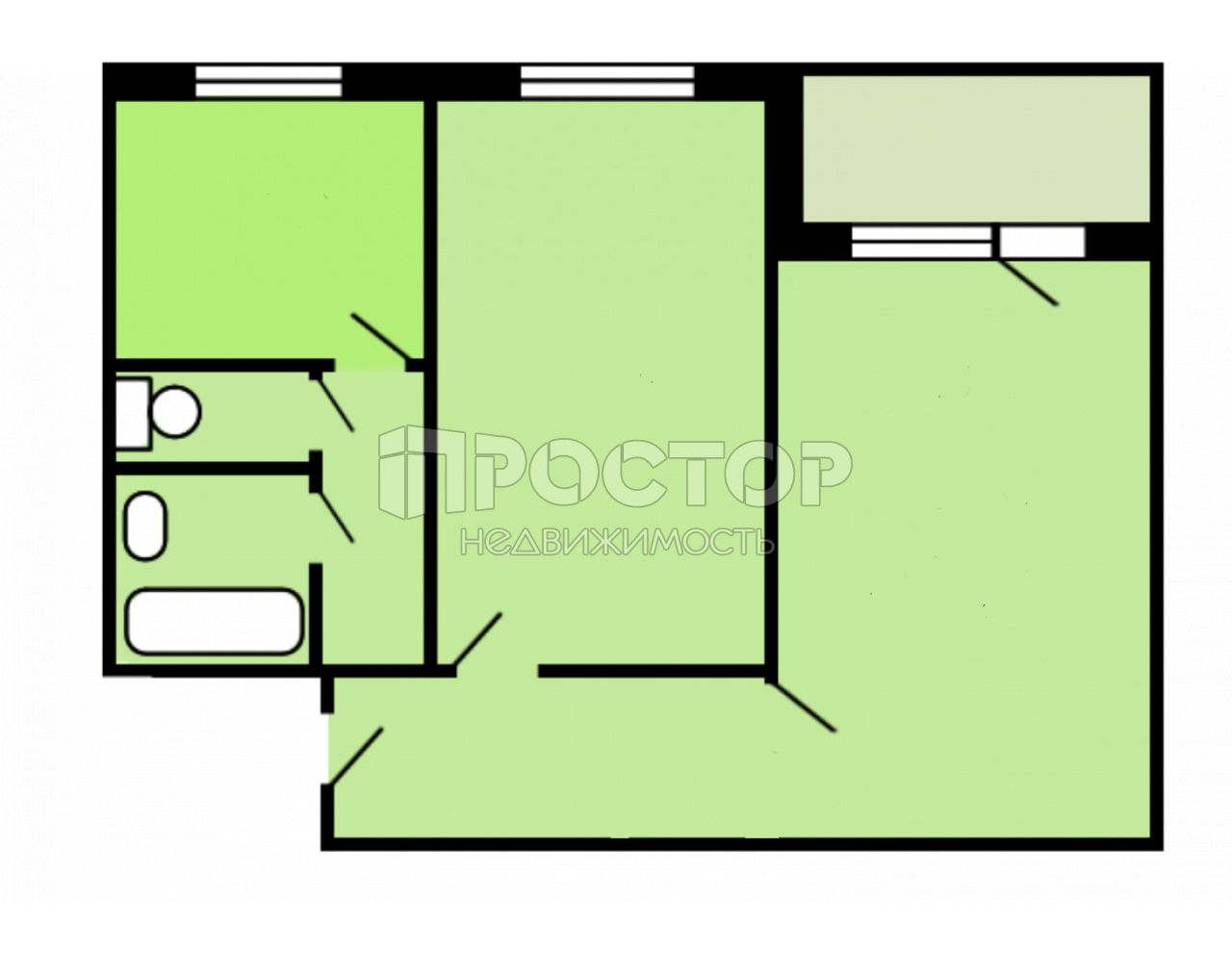 2-комнатная квартира, 43.1 м² - фото 15