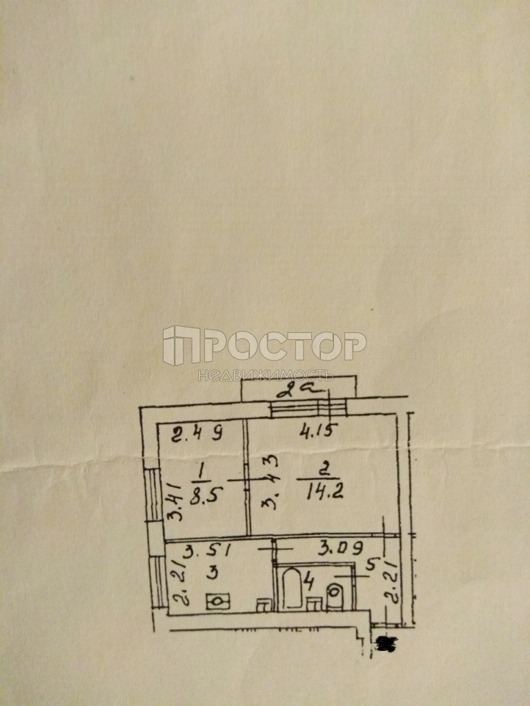 2-комнатная квартира, 37 м² - фото 14