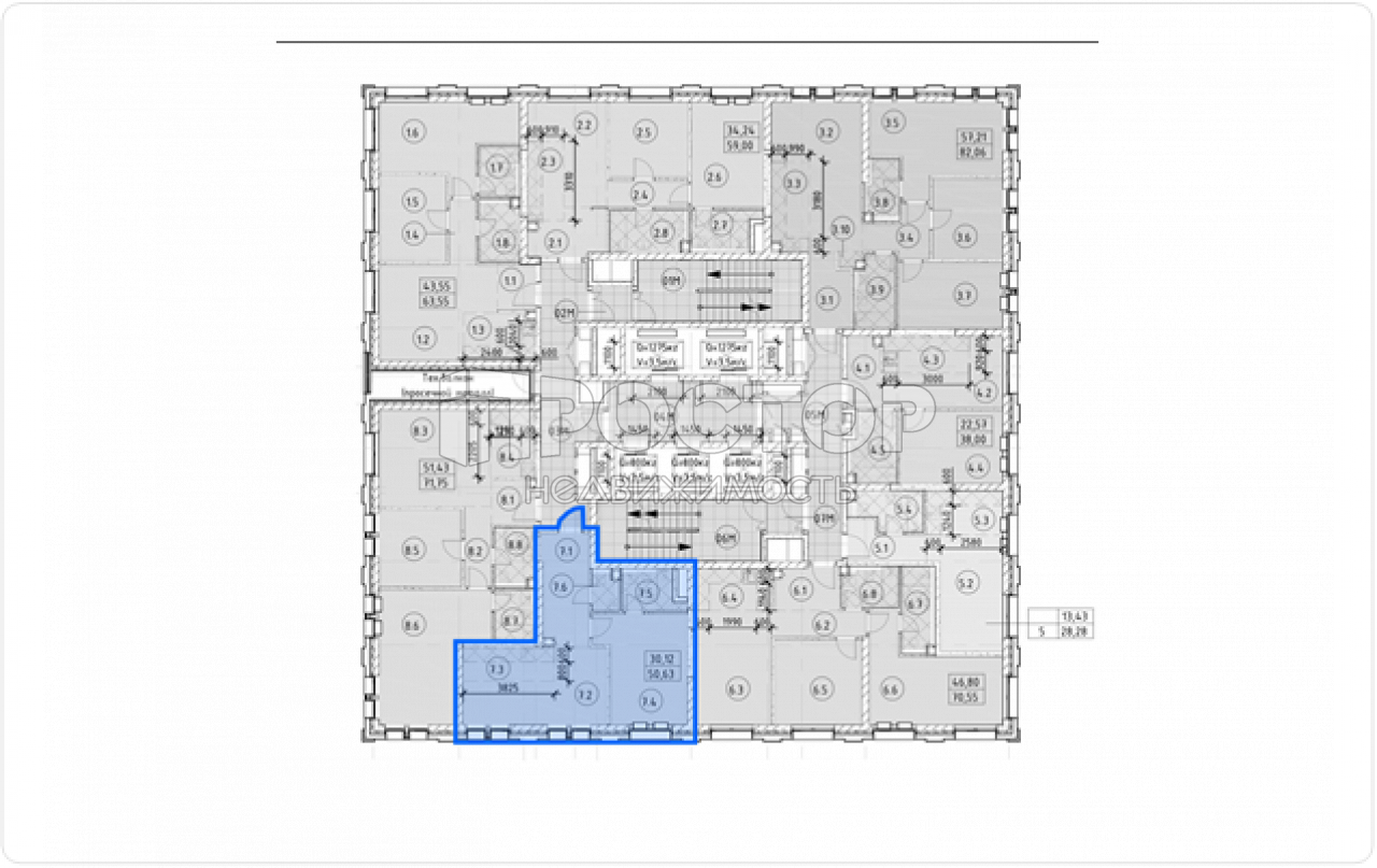 2-комнатная квартира, 50.63 м² - фото 3