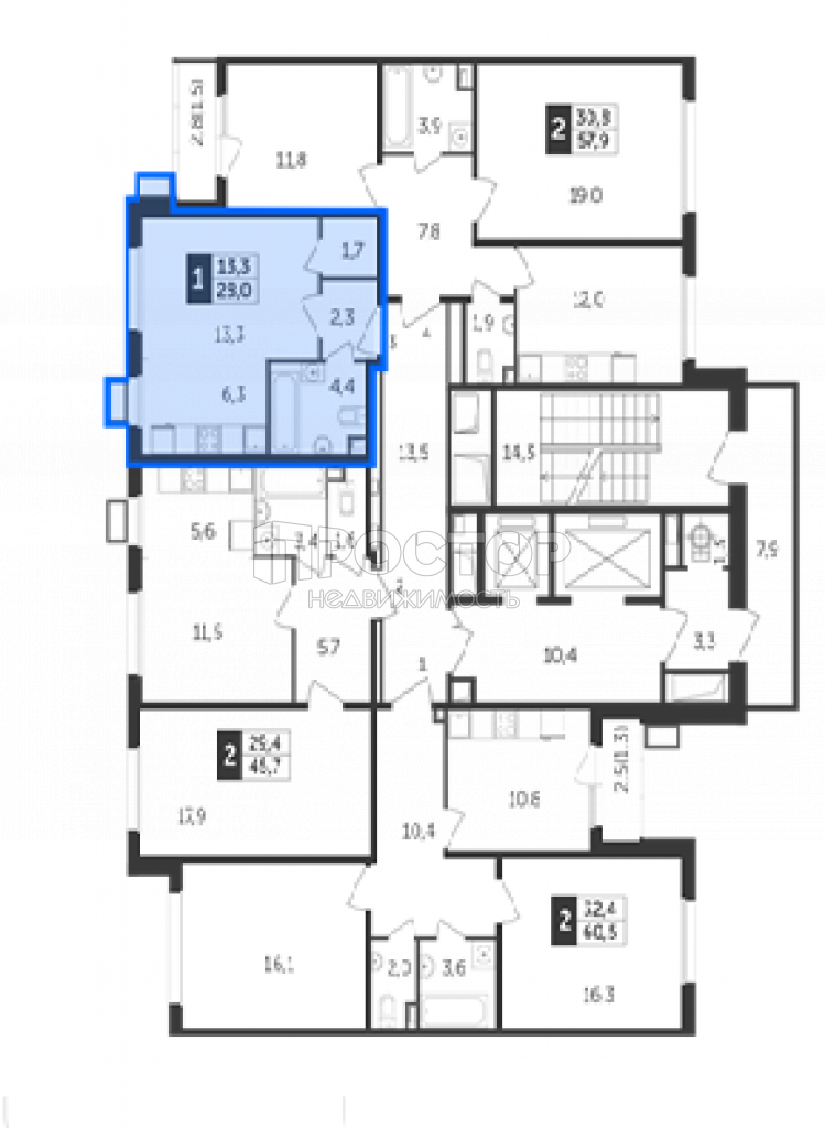 Студия, 28 м² - фото 2