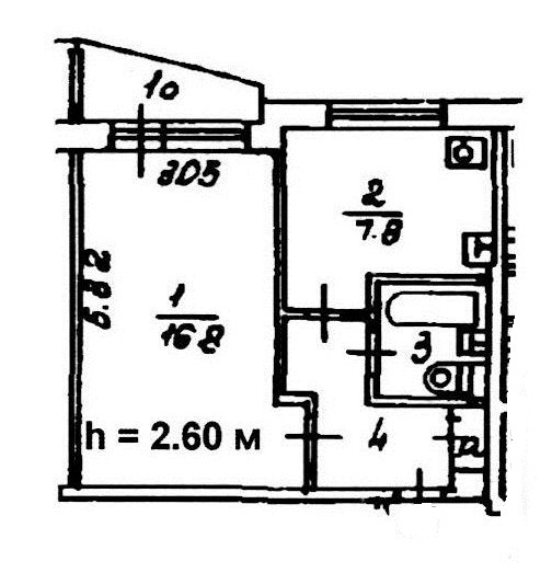 1-комнатная квартира, 32 м² - фото 19