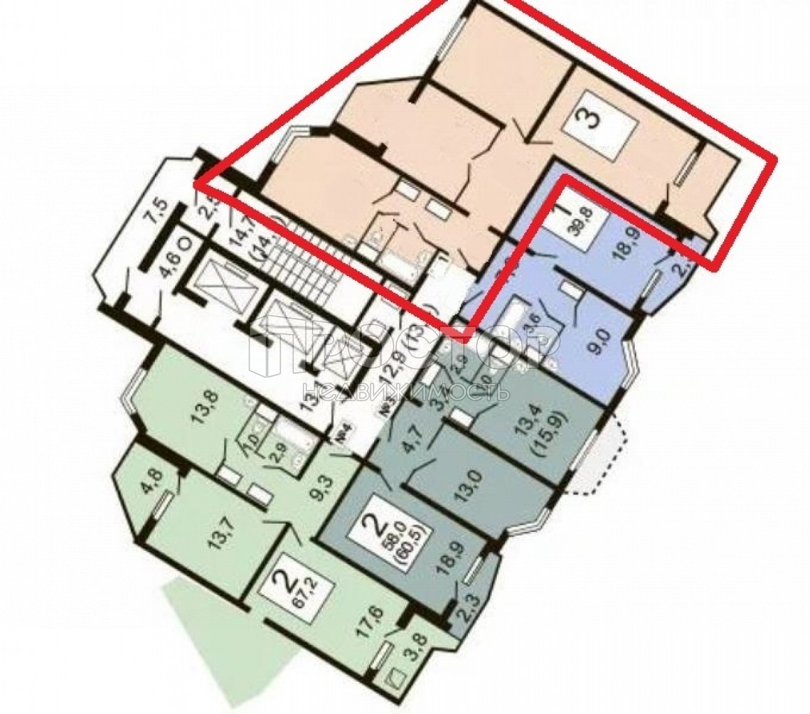 3-комнатная квартира, 80 м² - фото 17
