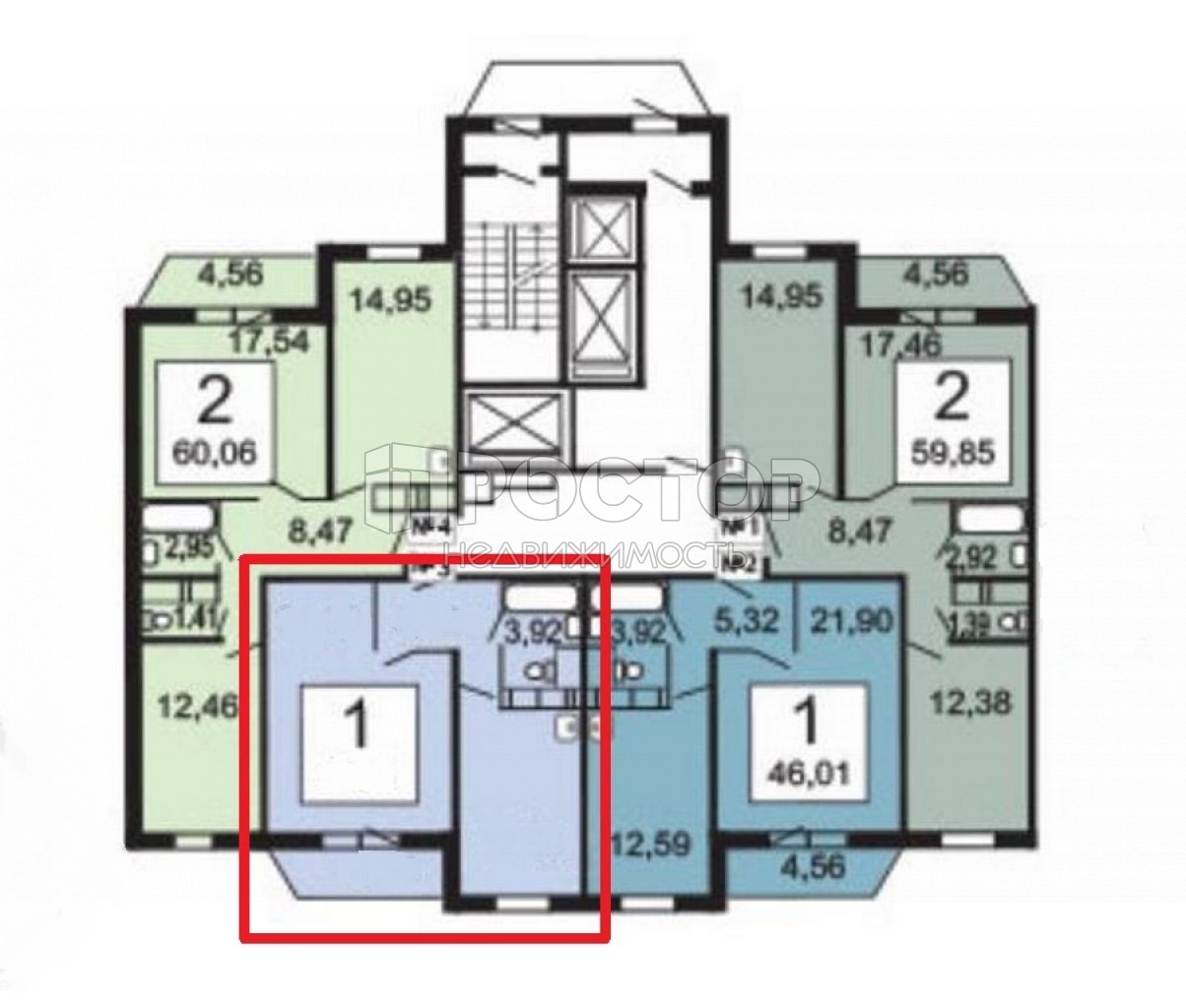 1-комнатная квартира, 50 м² - фото 13